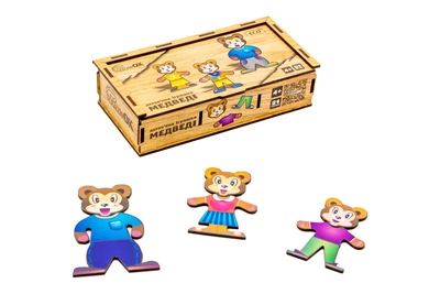 Сортер Пазл Деревянный Для Детей PuzzleOK Медведи