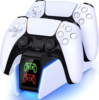 Зарядное устройство для джойстика DualSense PS5 BebonCool FC300 Док Станция с LED для PlayStation 5 PS 5 Edge Белый