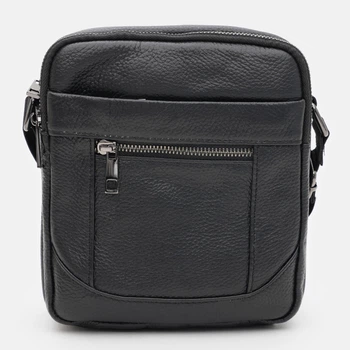 Сумка кросс-боди через плечо мужская из натуральной кожи Laras K10223-black Черная (ROZ6400008840)