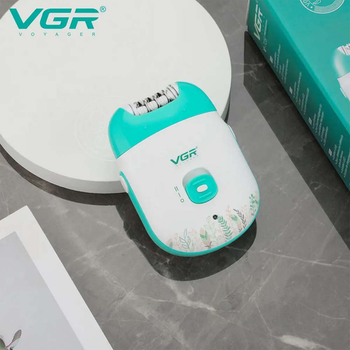 Аккумуляторный женский эпилятор для всего тела с USB VGR V-726 Pro Зеленый + Щеточка для чистки