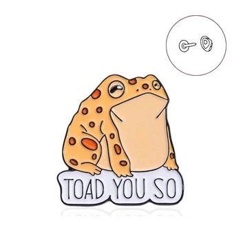 Значок (пин) BROCHE брошь бижутерия Жаба Toad You So оранжевый BRGV114388