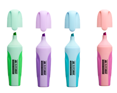 Набір текст-маркерів Buromax Pastel з гумовими вставками 2-4 мм 4шт (BM.8905-94)