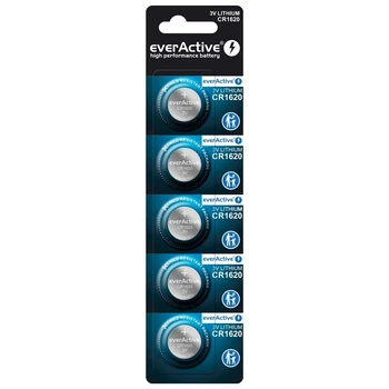 Батарейка литиевая everActive CR1620-5BL, 3V, блистер 5шт