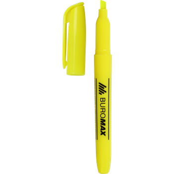 Маркер текстовий BUROMAX, круглий, 2-4мм, водна основа жовтий (BM.8903-08)