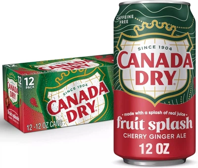 Упаковка безалкогольного газованого напою Canada Dry Fruit Splash Cherry Ginger Ale 0.355 л х 12