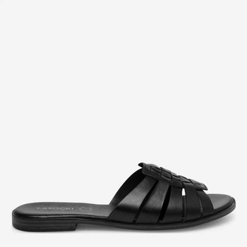 Женские шлепанцы кожаные Lasocki WI23-AGA-09 5905588572640 36 23.6 см Черные (5905588572695)