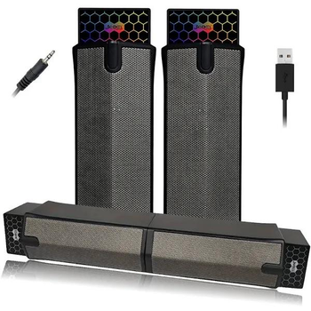 Компьютерные колонки с RGB- подсветкой для ПК и ноутбука комплект акустики для компьютера JEDEL S562 черные