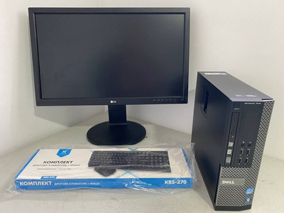 Комплект ПК: компьютер Dell OptiPlex 7010 SFF / Intel Core i5-3470 (4 ядра по 3.2 - 3.6 GHz) / 8 GB DDR3 / 240 GB SSD / AMD Radeon HD 7470, 1 GB GDDR3, 64-bit / DVD-ROM + Монитор Б-класс LG 23MB35PY-B / 23" (1920x1080) IPS б/у