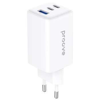 Сетевое зарядное устройство Proove Pocket GaN 65W 2Type-C + USB (WCPG65121202) White