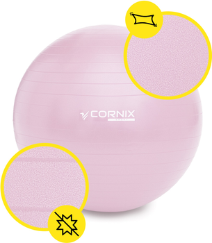 Мяч для фитнеса (фитбол) Cornix 85 см Anti-Burst Light Pink (XR-0370)