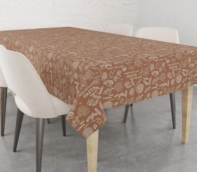Скатертина Home Line. Паста кольору світло-коричневий/суворий-120x150