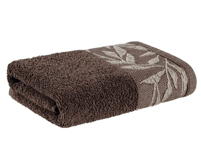 Полотенце махровое Home Line. Флора коричневого цвета-50х90