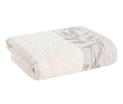 Полотенце махровое Home Line. Флора кремового цвета-70х130