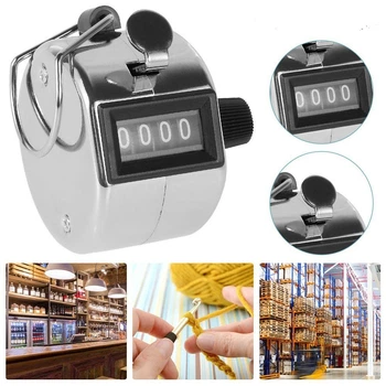 Ручний 4-розрядний лічильник цифровий клікер, від 0000-9999, металевий