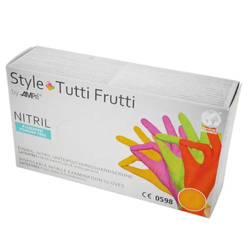 Перчатки нитриловые STYLE Tutti-Frutti неопудренные, размер M, 100 шт