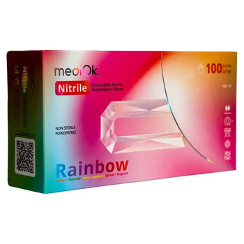 Перчатки нитриловые MediOk RAINBOW (5 цветов) неопудренные, размер XS, 100 шт