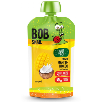 Детское пюре Bob Snail Улитка Боб Смузи Манго Кокос 120 г (4820219343660)