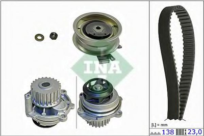 Комплект ременя ГРМ з помпою Ina Audi/Seat/Skoda/WV 1.6 95- (530 0171 31)