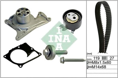 Комплект ременя ГРМ з помпою Ina Renault Kangoo/Logan 1.5dCi 12- (530 0607 30)