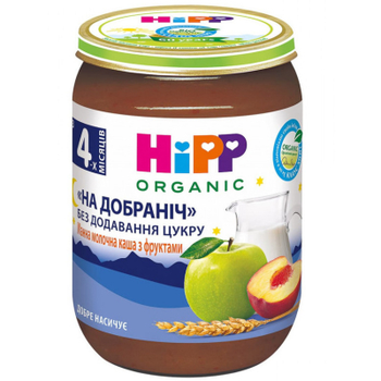 Детское пюре HiPP Фруктовая органическая с манной молочной кашей 190 г (1223421)