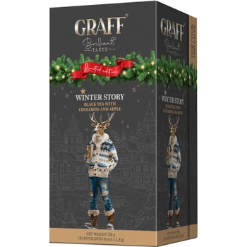Чай Graff Winter Story Черный байховый с корицей и яблоком 20 саше по 1.8 г (4820279611426)