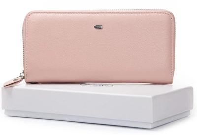 Женский кожаный кошелек на молнии Dr.Bond W1038 pink