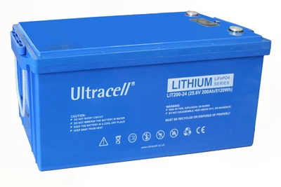 Батарея аккумуляторная Ultracell LiFePO4 24(25.6)V 200Ah/ 2560W(2.56kW) LED DISPLAY, ON OFF
