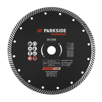 Диск алмазный отрезной турбо Parkside 230 x 1.8 x 22.23 мм (WWS-DTST1-PR02)