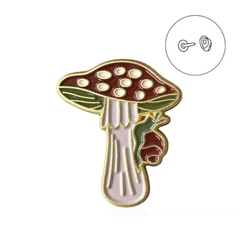 Значок (пин) BROCHE брошь бижутерия Гриб с Улиткой коричневый BRGV114792