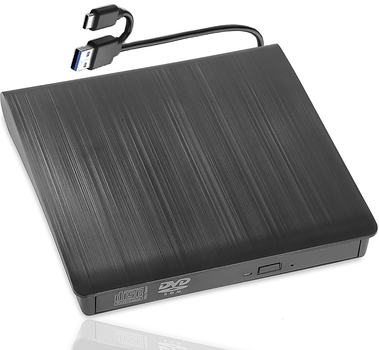 USB 3.0+Type-C внешний дисковод для компьютера, ноутбука Addap EDB02, оптический дископривод, считыватель CD-RW, DVD-RW, DVD-RAM, DVD-ROM