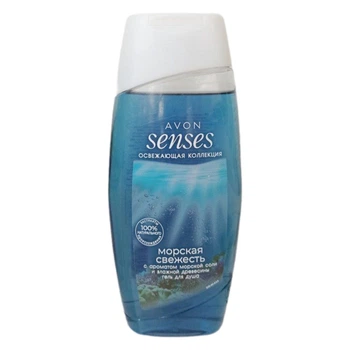 Гель для душу Морська Свіжість Avon Senses Освіжаюча колекція з ароматом морської солі та вологої деревини 500 мл