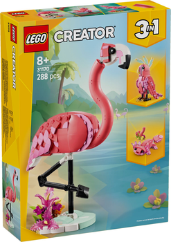 Конструктор LEGO Creator 3 в 1 Дикі тварини: Рожевий фламінго 288 елементів (31170)