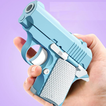 Дитячий пістолет на пружині Pistola іграшковий безпечний бластер для дитини, 12х8х3 см, блакитний "G" (99062144)
