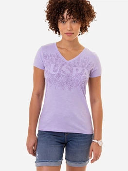 Футболка бавовняна жіноча U.S. Polo Assn 215998-2J00A S Лавандова (786660666946)