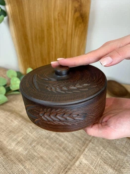 Банка для хранения 0,5 л глиняная (керамическая) Гражда Колосок