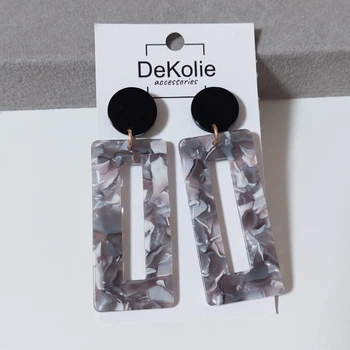 Сережки прямокутної форми DeKolie MK0878 бежевий