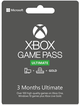 Комплект Xbox Game Pass Ultimate - 3 місяці: Game Pass Console + PC + Core + EA Play (Xbox One/Series + Windows 10/11) для всіх регіонів та країн