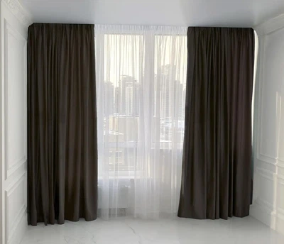 Комплект штор MANA бархат 150*260см, две шторы. Цвет корычневый (Б010).