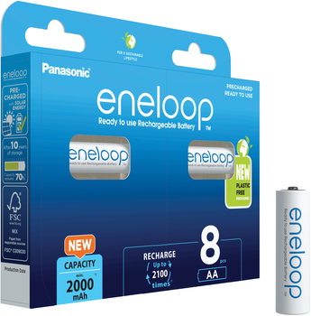 Аккумулятор Panasonic Eneloop AA 2000 mAh 8BP 8 шт. (BK-3MCDE/8BE)