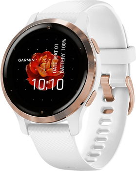 Спортивные часы Garmin Venu 2S Rose Gold Bezel with White Case and Silicone Band (010-02429-13)