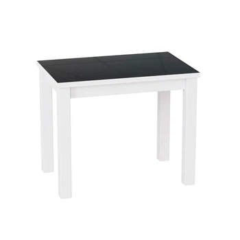 Стіл-трансформер LofTerno Head Dinner Glass 900x750x600 Ательє світлий/Білі ноги/Графітове скло (TB16040400102)