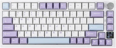 Ігрова Бездротова Клавіатура AJAZZ AK820 PRO White-Purple З Екранчиком. Gift Switch