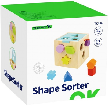 Sorter Tooky Toy Kostka z kolorowymi wzorami (6972633374589)