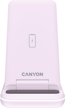 Бездротова зарядна станція Canyon WS-304 3 в 1 QI Iced Pink (CNS-WCS304IP)