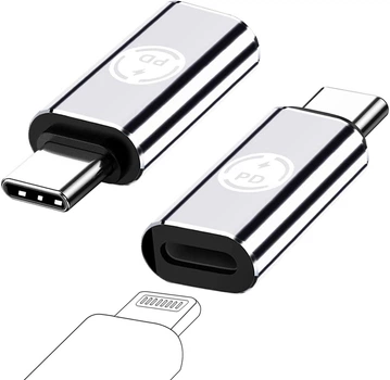 Адаптер перехідник USB Type-C - Lightning 27W PD Fast Charging Gray