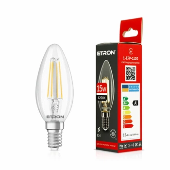 Светодиодная филаментная лампа ETRON Filament 1-EFP-1120 С37 15Вт 4200K Е14