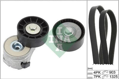 Комплект ременя генератора Ina Iveco Daily 2.3 JTD 02-, (4EPK903 + 7PK1325) (529 0386 10)