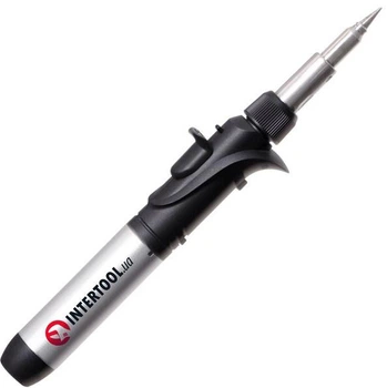Микрогорелка Intertool 12 мл 210 -1300 °C газовый паяльник с пьезоподжигом и регулировкой в кейсе с насадками (000065658)