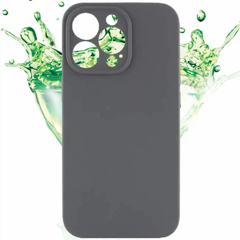 Чохол силіконовий Silicone Case Full Camera Protective (AA) NO LOGO для Apple iPhone 15 Pro Max Сірий | Dark Gray