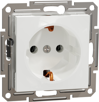 Розетка Schneider Electric Asfora с заземлением Белая без рамки (EPH2970121)